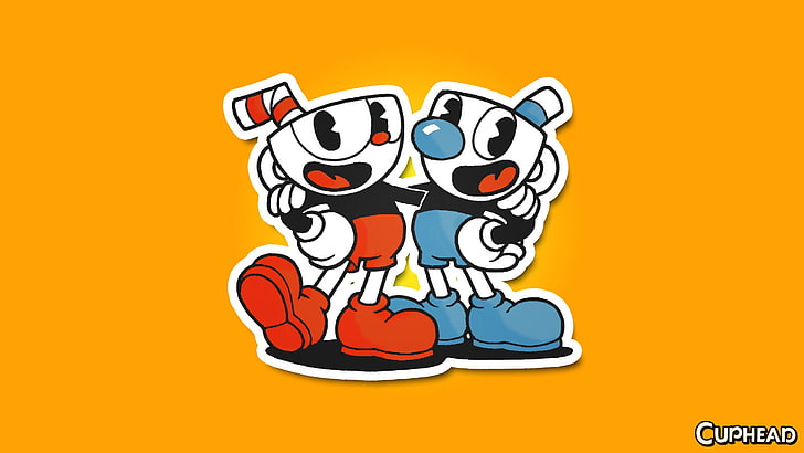 Video Game, Cuphead, Mugman (Cuphead), cartoon, colored background, HD wallpaper