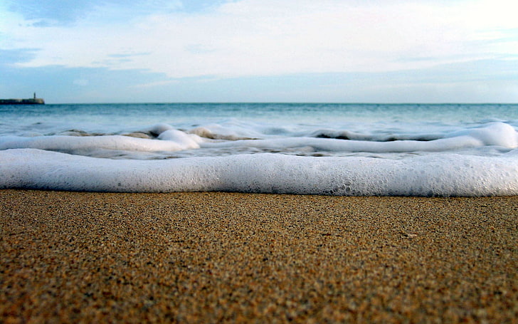 brown sand, beach, sea, land, water, sky, horizon, beauty in nature