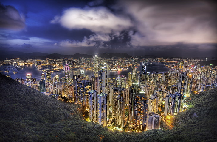 Hong Kong, city, architecture, building exterior, cityscape