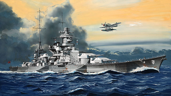Scharnhorst, military, vehicle, ship, nautical vessel, sea, HD wallpaper