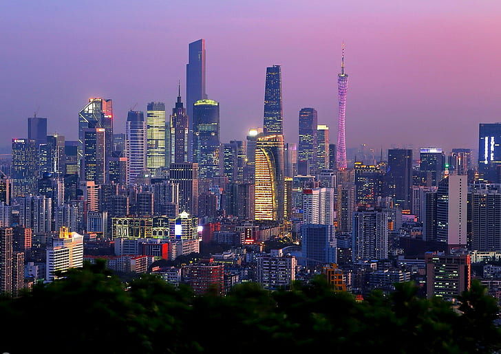 Guangzhou, China, cityscape, Canton, HD wallpaper