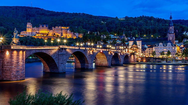 heidelberg, germany, europe, bridge, old bridge, stone bridge, HD wallpaper