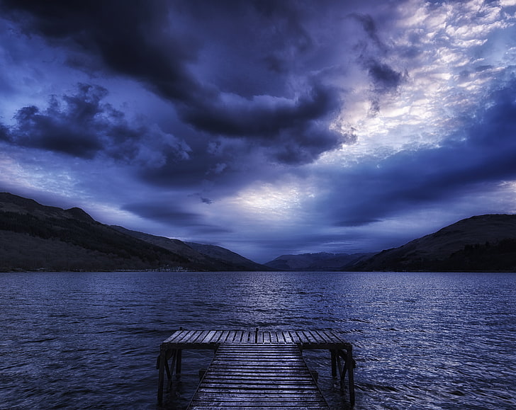 Stormy Day, Nature, Lakes, Blue, Dark, View, Travel, Beautiful, HD wallpaper