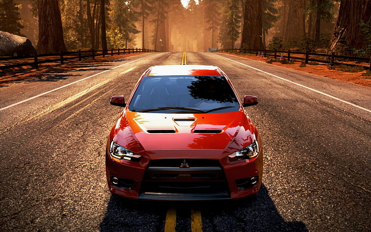 Need for Speed Hot Pursuit, red mitsubishi lancer, nfs, HP, HD wallpaper