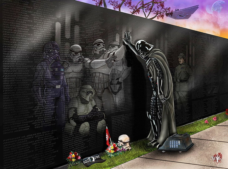 Darth Vader illustration, Star Wars, artwork, human representation, HD wallpaper