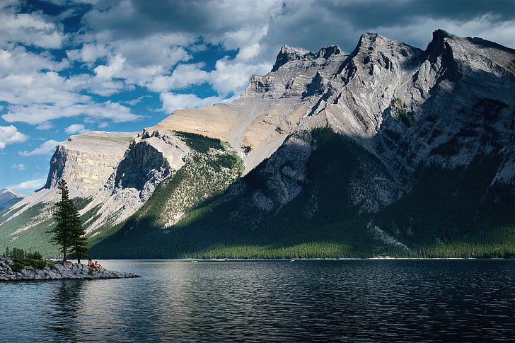 body of water and moutain, landscape, nature, Banff National Park