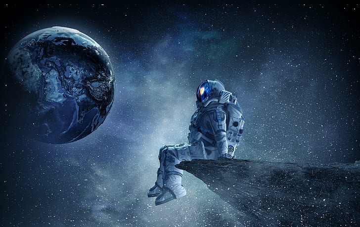 Sci Fi, Astronaut, Planet, Space, Stars, HD wallpaper