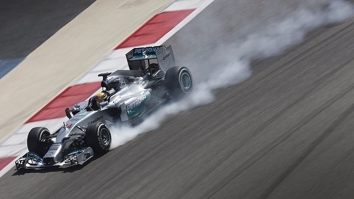 gray and black racing car, Formula 1, Lewis Hamilton, sports, HD wallpaper