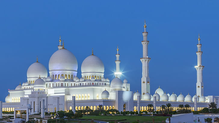 Abu Dhabi Sheikh Zayed Mosque View At Night Uae 4k Ultra Hd Desktop Wallpapers For Computers Laptop Tablet And Mobile Phones 3840×2160