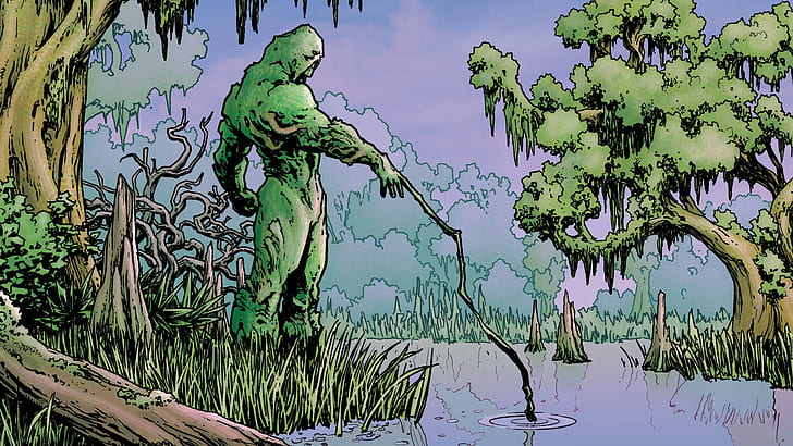 alan moore swamp thing comic books vertigo, plant, tree, water, HD wallpaper