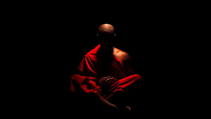 HD wallpaper: buddhism, faith, life, black background, studio shot, red,  one person | Wallpaper Flare