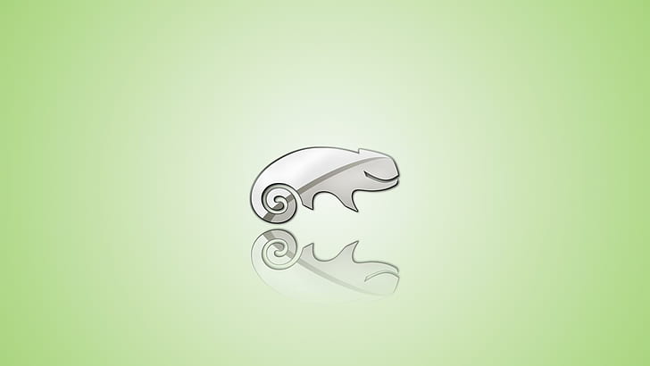 Linux, OpenSUSE, silver chameleon logo, HD wallpaper