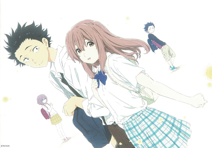 brown haired female anime character, Koe No Katachi, A Silent Voice, HD wallpaper