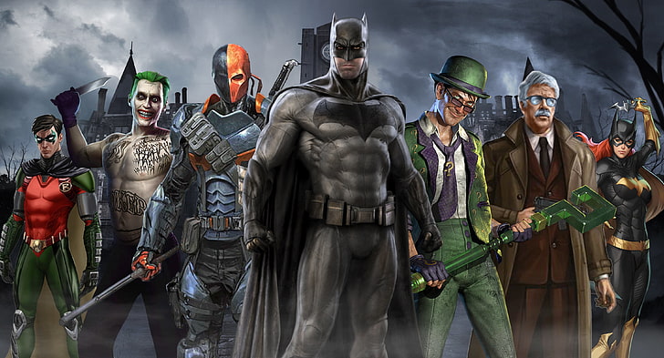 superheroes, hd, 4k, batman, joker, batgirl, deathstroke, artwork