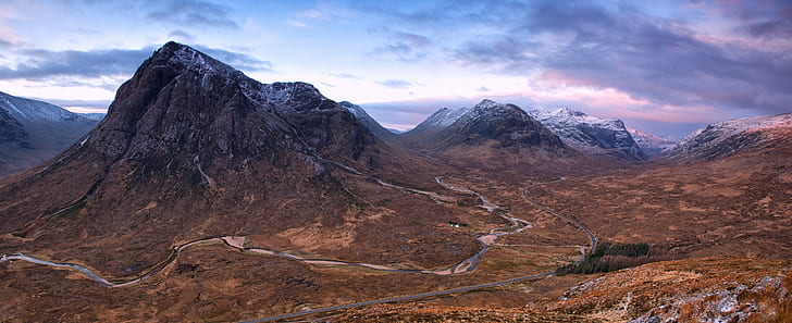 brown mountains, glencoe, glencoe, Scotland, West Highlands, Buachaille Etive Mor, HD wallpaper