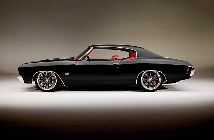 black muscle car, vehicle, Chevrolet Chevelle, American cars, HD wallpaper
