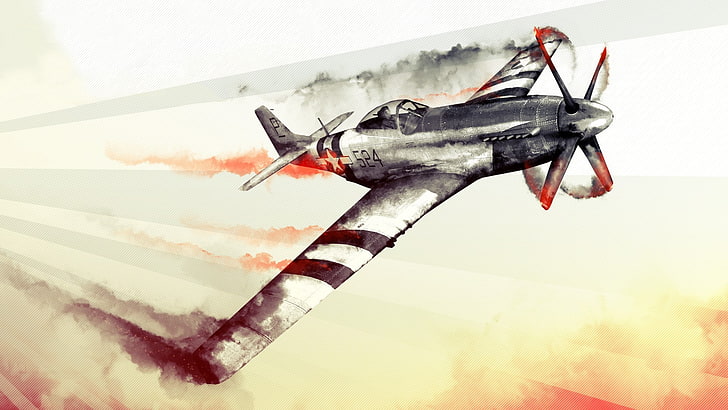 jet fighter, War Thunder, Ford Mustang, aircraft, World War II, HD wallpaper