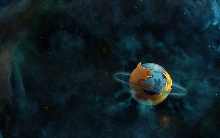Mozilla Firefox logo, browser, planet, space, planet - Space
