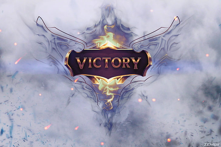 League of Legends Victory wallpaper, Video Game, Photoshop, fire - Natural Phenomenon, HD wallpaper