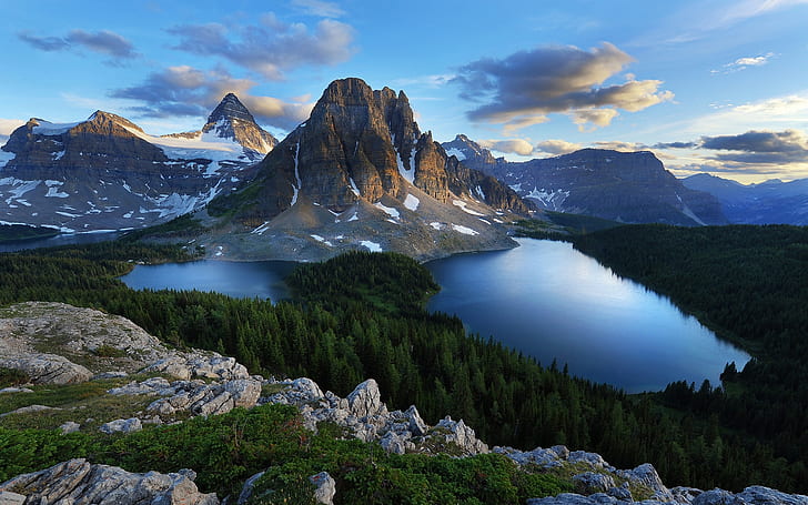 Mountains and Lakes, mount rainier national park, landscape, snow, HD wallpaper