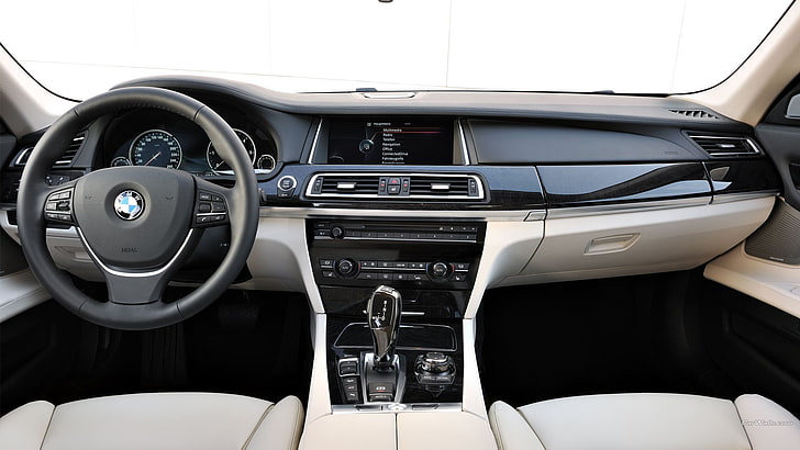 BMW interior, BMW 7, car, car interior, mode of transportation, HD wallpaper