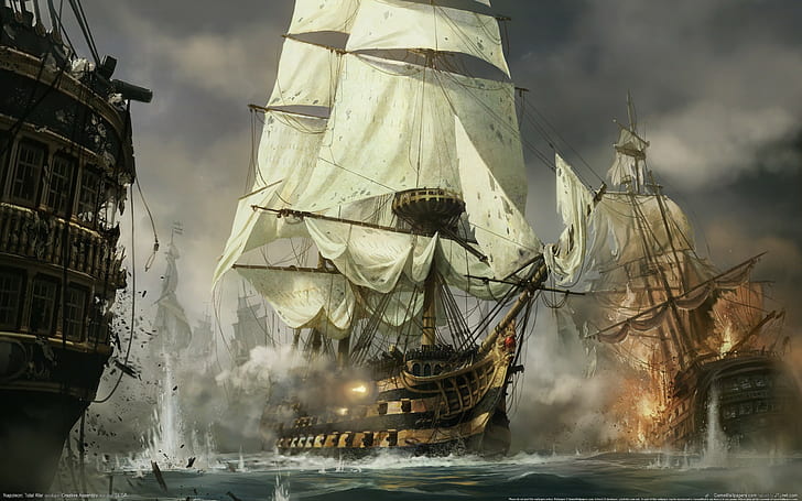 Napoleon Total War, Video Games, Ship, Concept Art, War, Sailing Ships, HD wallpaper