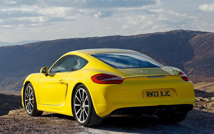 yellow coupe, Porsche, yellow cars, mode of transportation, motor vehicle