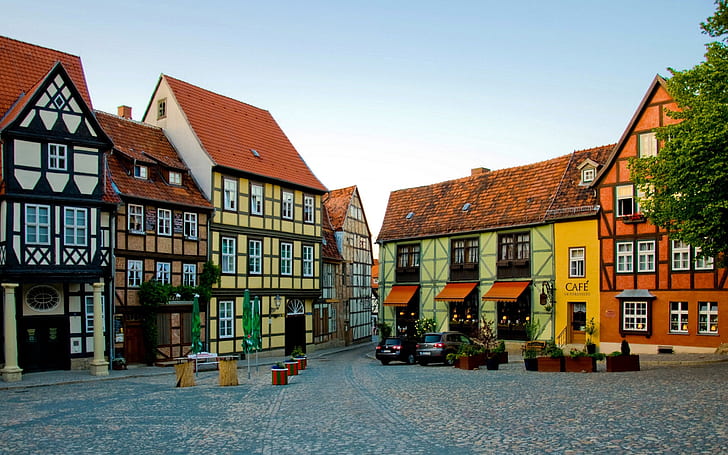 The house of the German town, HD wallpaper