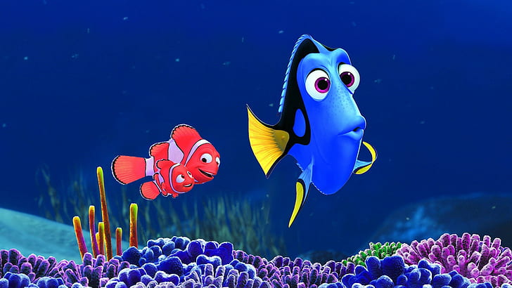 Finding Nemo Underwater Fish Clown Fish Blue HD, movies, HD wallpaper
