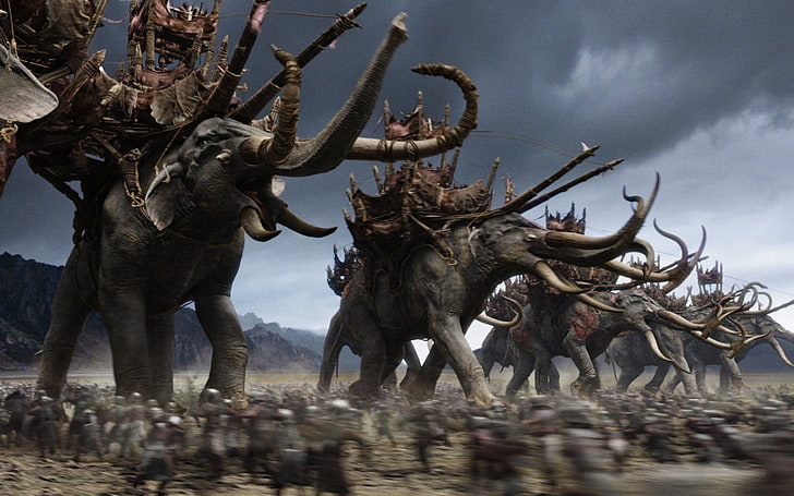 gray mammoth, The Lord of the Rings, The Lord of the Rings: The Return of the King, HD wallpaper