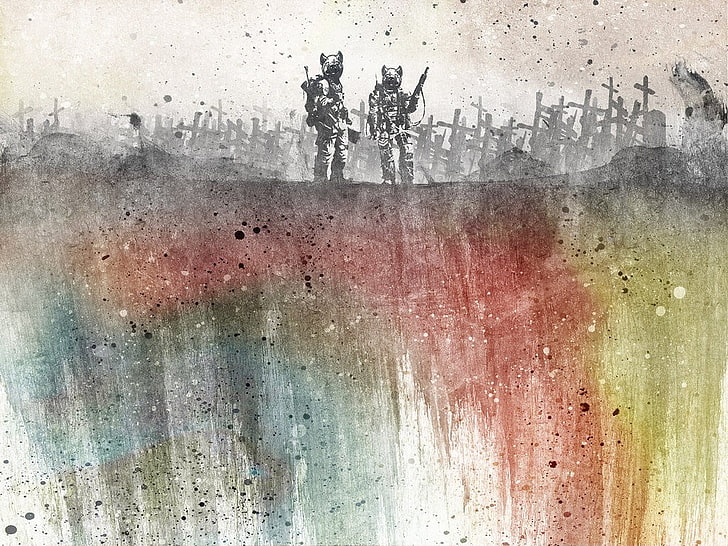 digital painting of two trooper, Alex Cherry, digital art, artwork, HD wallpaper