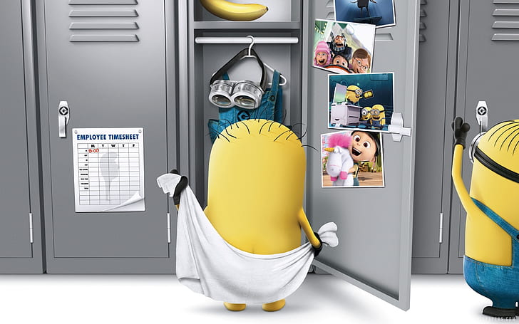 Minion After Shower, minion characters, despicable me, HD wallpaper