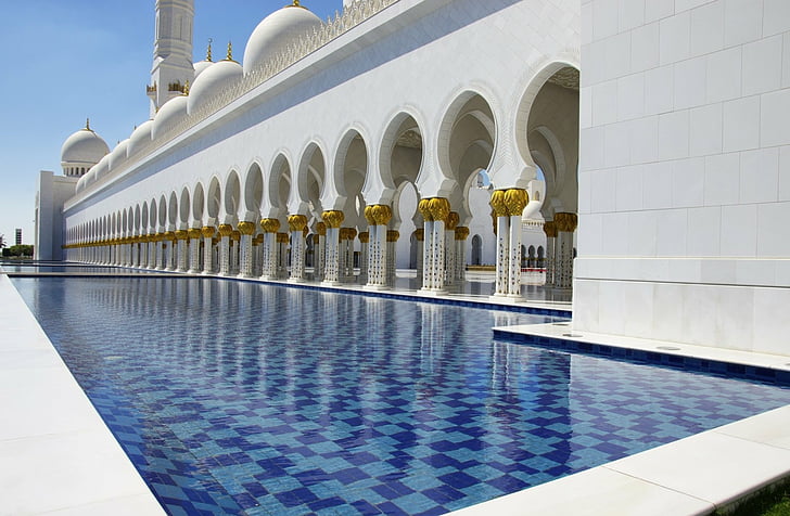 HD wallpaper: Mosques, Sheikh Zayed Grand Mosque, Abu Dhabi, Pool, United  Arab Emirates | Wallpaper Flare
