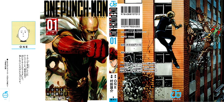 One-Punch Man, Yusuke Murata, Saitama, Genos, illustration, HD wallpaper
