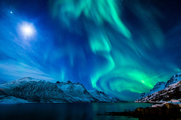 aurora borealis, northern lights, uk, 2015, arctic, nature, night, HD wallpaper