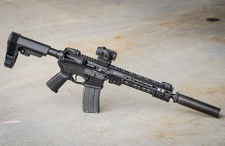 American, AR-15, a semi-automatic rifle, HD wallpaper