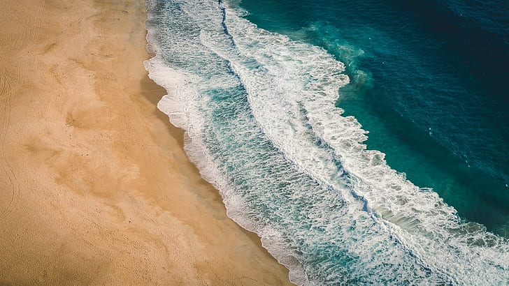Landscape, Nature, Beach, Sea, Aerial View, Portugal, HD wallpaper