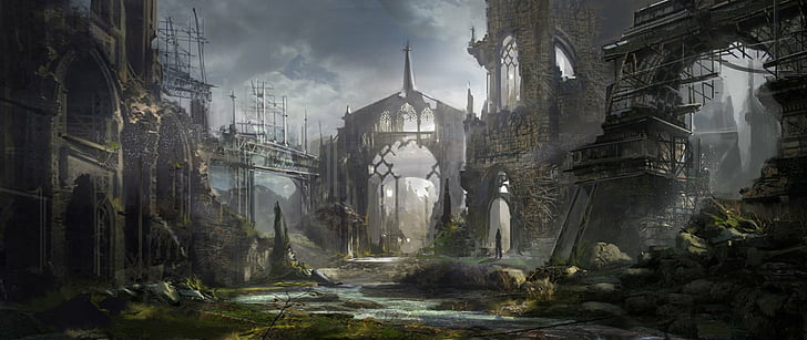 Fantasy, Ruin, HD wallpaper