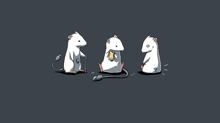 three mouses, mice, artwork, simple background, digital art, animals