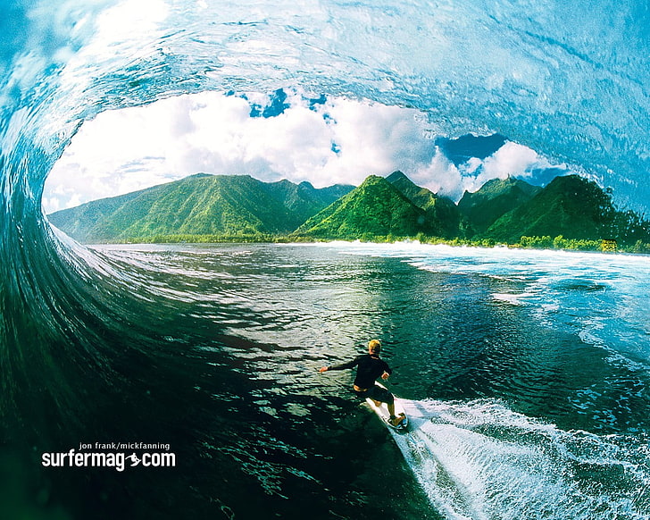 men's black wet suit, sea, waves, surfers, surfing, nature, sport, HD wallpaper