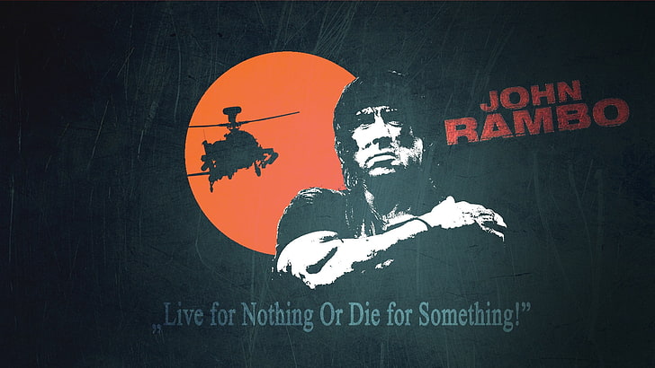 John Rambo poster, movies, Sylvester Stallone, text, communication, HD wallpaper