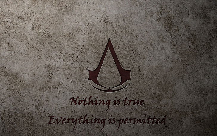 Assassins, Creed, logos, quotes, HD wallpaper