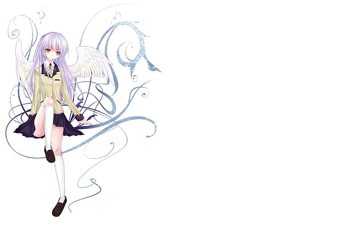 Angel Beats!, Tachibana Kanade, white background, one person, HD wallpaper
