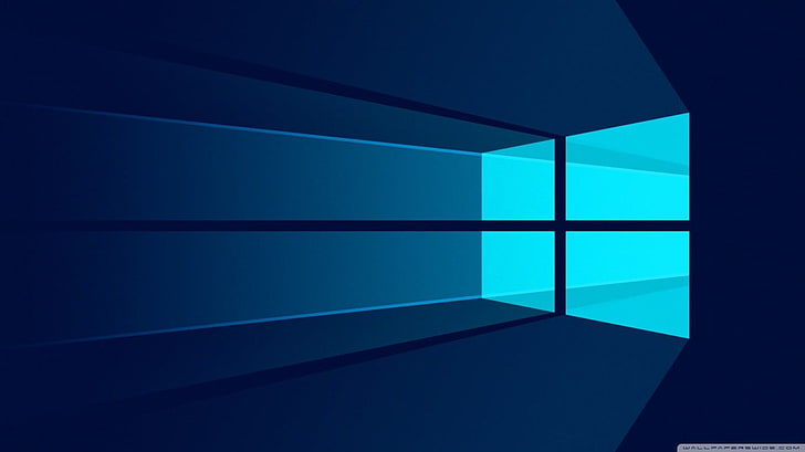 Microsoft logo, Windows 10, minimalism, operating system, blue HD wallpaper