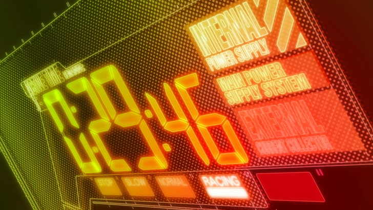 orange digital clock, Neon Genesis Evangelion, interfaces, numbers, HD wallpaper