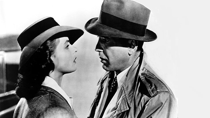 Casablanca, Humphrey Bogart, Ingrid Bergman, movies, two people, HD wallpaper