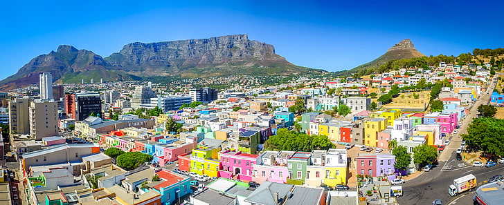 Cape Town, mountains, South Africa, Table Mountain, Bo-Kaap, HD wallpaper