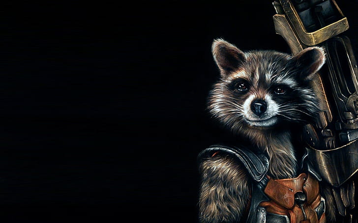 Guardians of the Galaxy, brown and white raccoon illustration, HD wallpaper