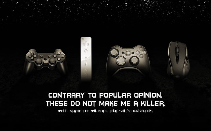 several controllers with text overlay, technology, Republic of Gamers, HD wallpaper