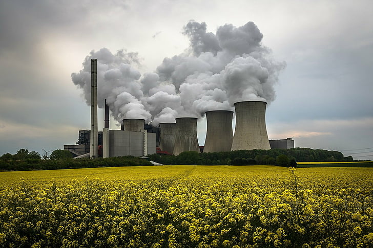 Man Made, Power Plant, Factory, Nuclear Plant, Smoke, Tower